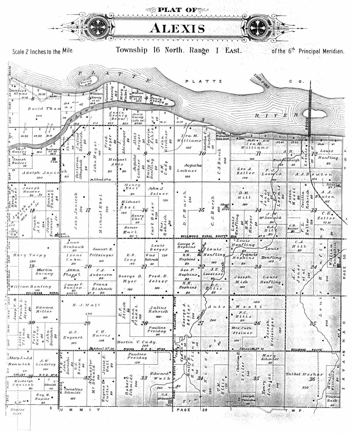 Alexis Township Butler County Nebraska Plat Map for 1906