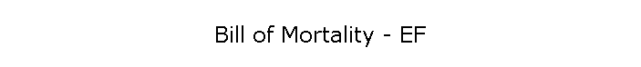Bill of Mortality - EF