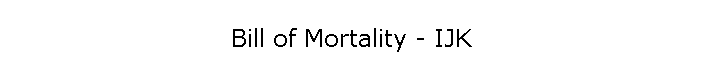 Bill of Mortality - IJK