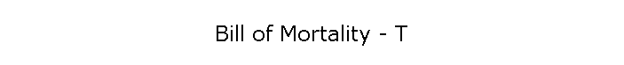 Bill of Mortality - T