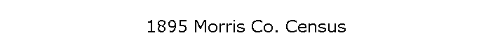1895 Morris Co. Census