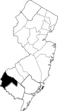 Outline map of Salem County, New Jersey