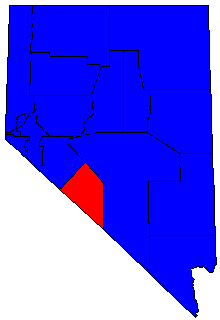 Nevada Map Showing the Location of Esmeralda County