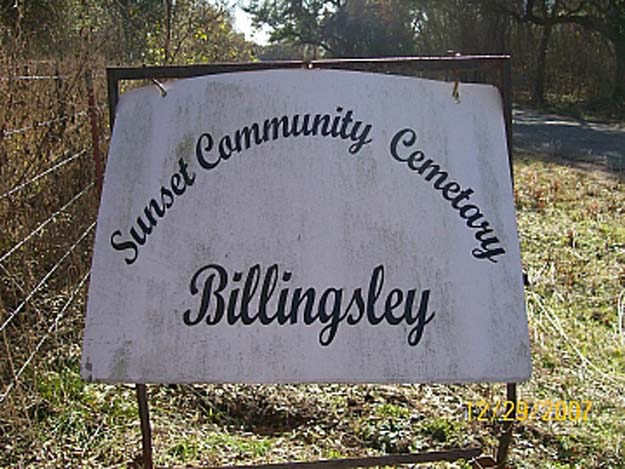 Sunset Cemetery Sign, Falls County, Texas