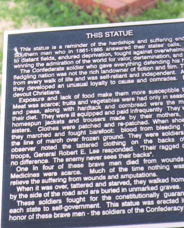 Confederate Memorial Plaque