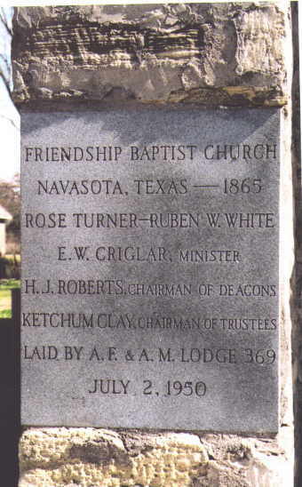 Description: Friendship Baptist Church Historical Marker