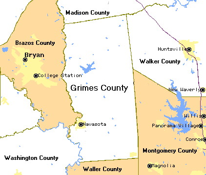 Grimes County - Neighboring Counties Map