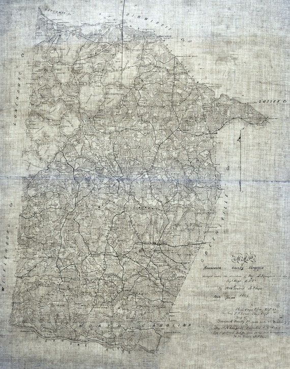1864 Map of Brunswick Co VA