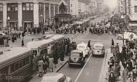 Crowds outside store