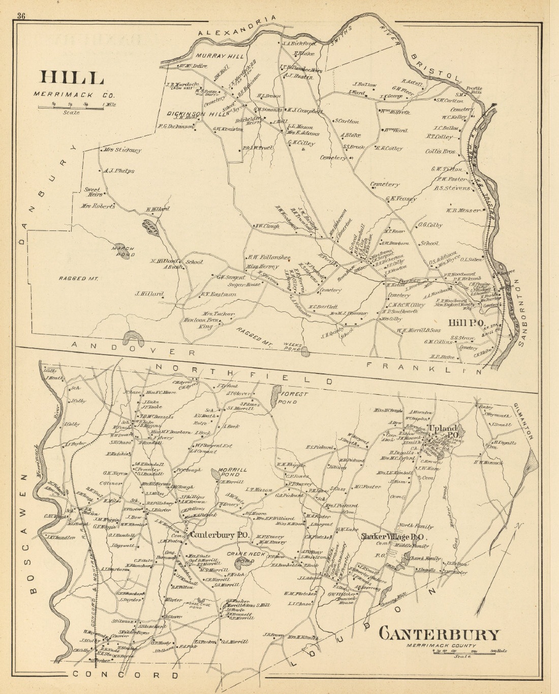 Places - Merrimack County NHGenWeb genealogy, family history
