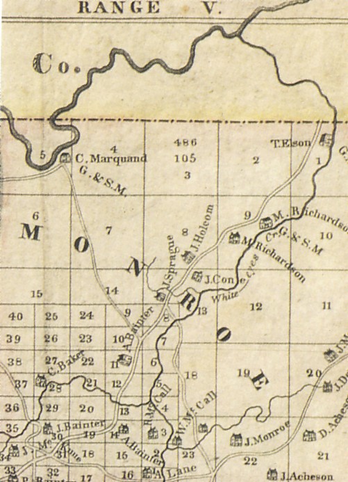 Muskingum County, Monroe Township Plat Map