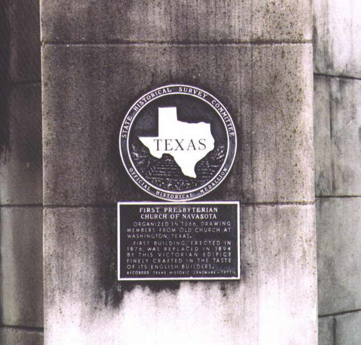 Description: Historical Marker at First Presbyterian Church of Navasota