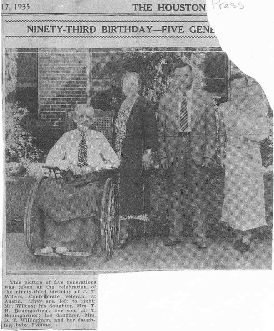 J. T. Wilcox and family, 1935