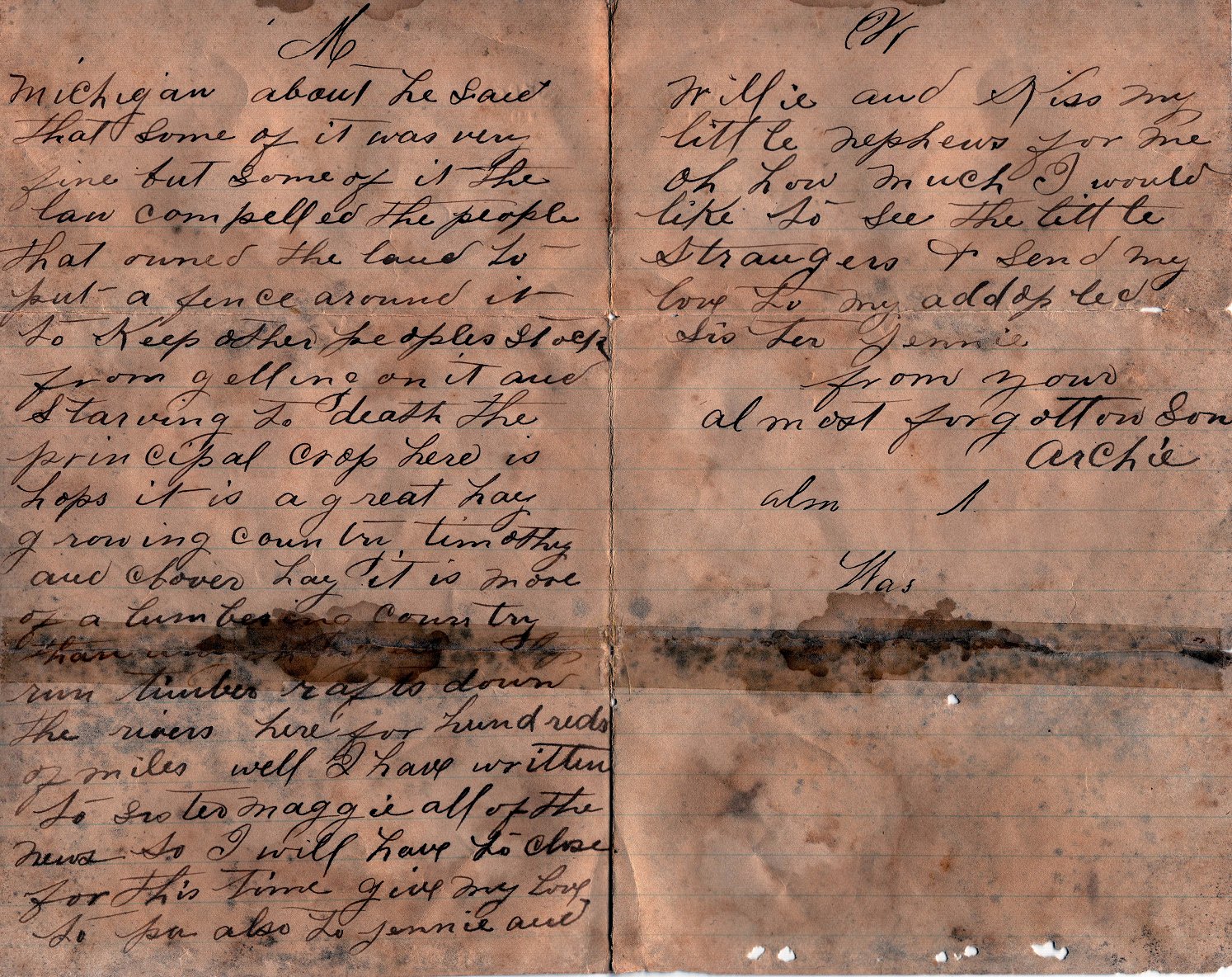 Archie McKeown Letter Page 2 & 3
