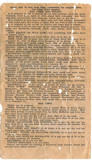 Robert M. Hudson hunting license back