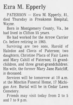Obituary for Ezra M. Epperly - 