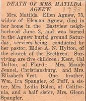 Matilda Ellen <i>Spangler</i> Agnew