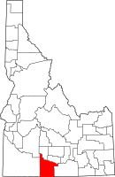 Map of Idaho highlighting Twin Falls County