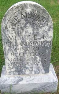 Mettie Ella <i>Hollandsworth</i> Cox