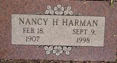 Nancy Helen Nannie <i>Harman</i> Harman