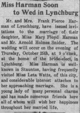 Marriage of Harman / Snider - 