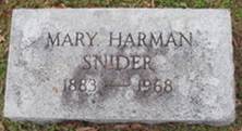  Mary <I>Harman</I> Snider