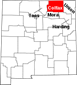 Map of New Mexico highlighting Colfax County