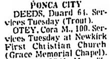 Obituary for Cora M - . OTEY (Aged 100) - 