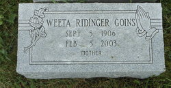 Weeta May <i>Ridinger</i> Goins