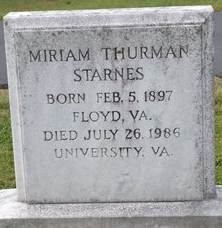  Miriam <I>Thurman</I> Starnes