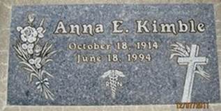 Anna Elizabeth <i>Weddle</i> Kimble