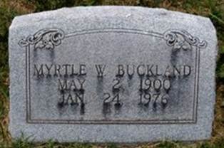 Myrtle Sue <I>Weddle</I> Buckland 