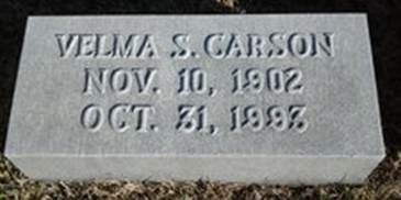 Velma <I>Slusher</I> Carson 