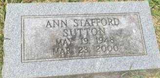 Ann <I>Stafford</I> Sutton 