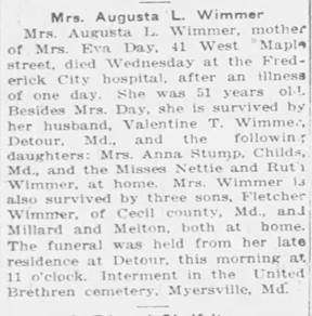 Obituary for Augusta L. Wimmer (Aged 51) - 