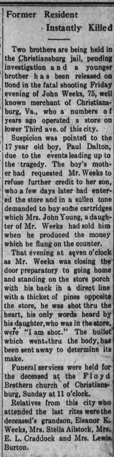 Obituary for John Weeks - 