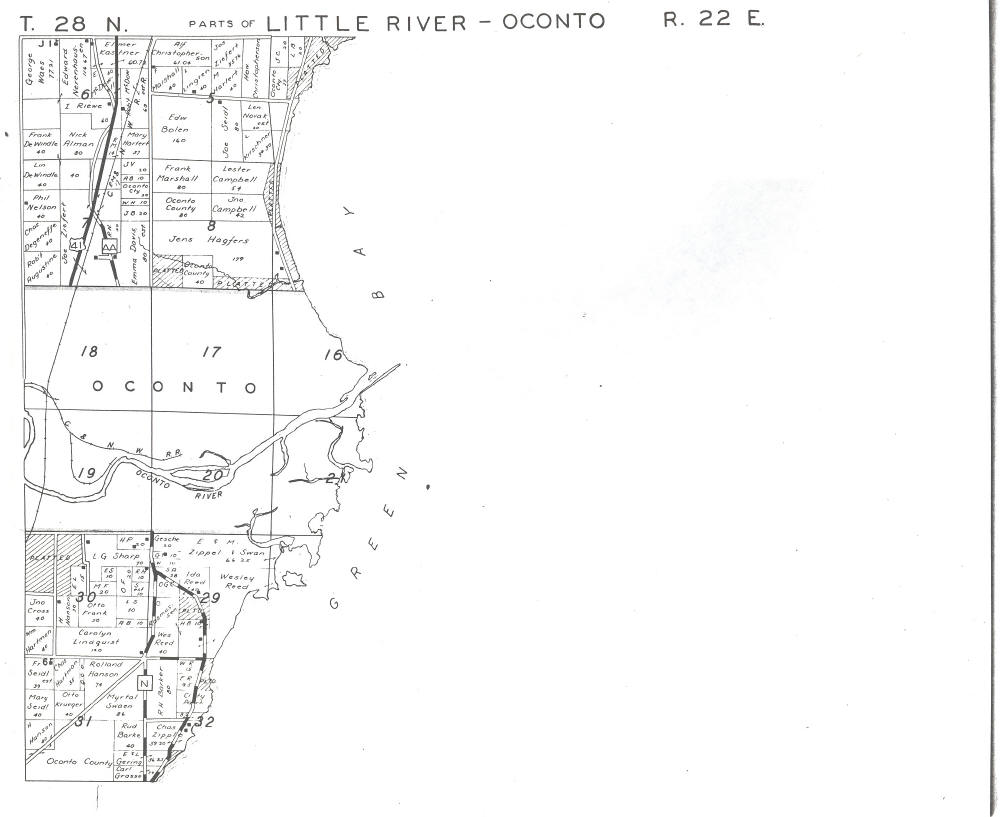 1946 Plat Maps Of Oconto County Wisconsin