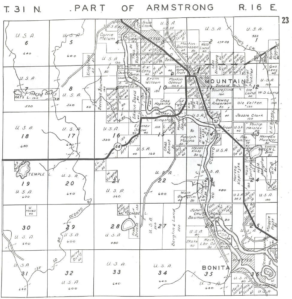 1946 Plat Maps Of Oconto County Wisconsin