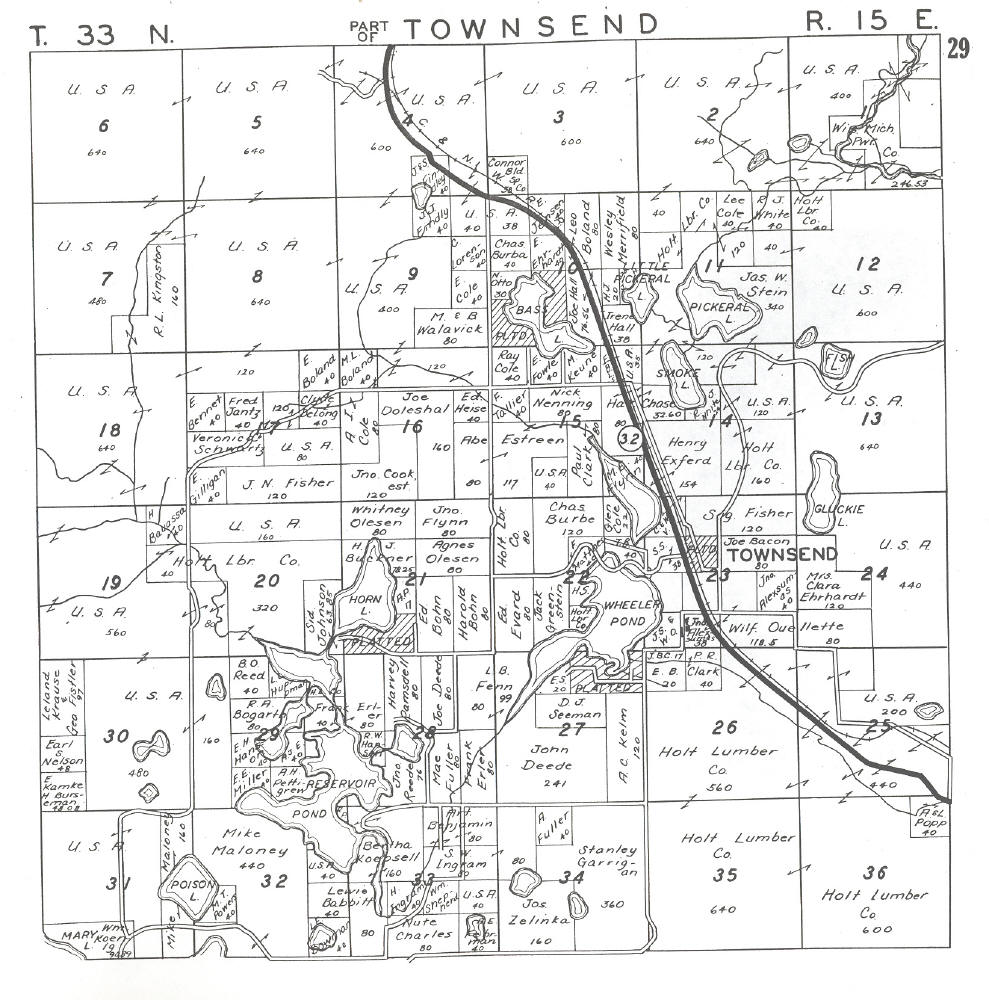 1946 Plat Maps Of Oconto County Wisconsin