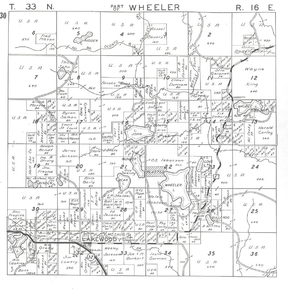 1946 Plat Maps Of Oconto County Wisconsin