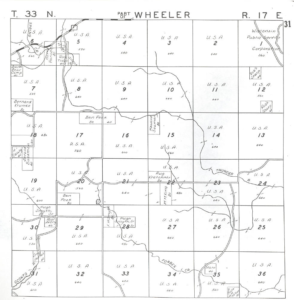 1946 Plat Maps Of Oconto County Wisconsin