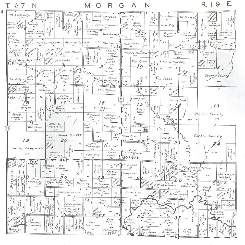 1946 Plat Maps Of Oconto County Wisconsin