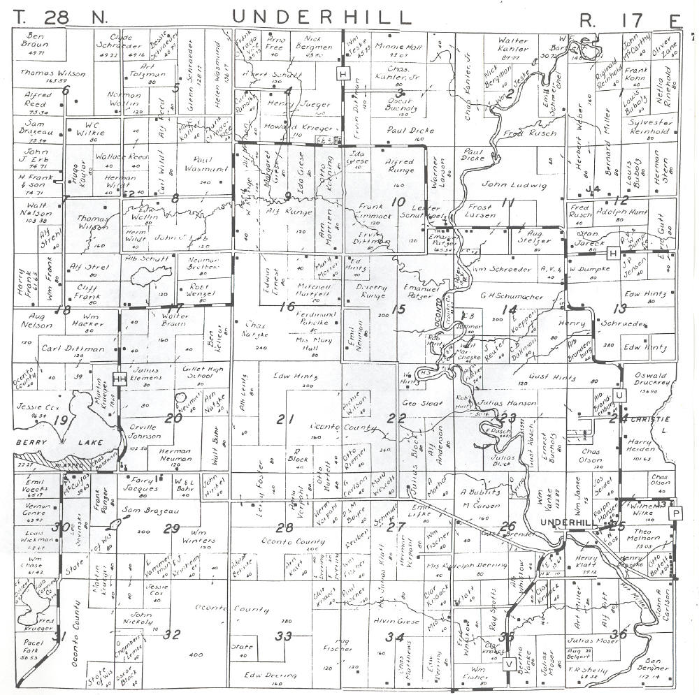 1946 Plat Maps Of Oconto County Wisconsin