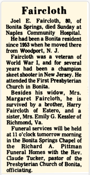 Collier County FL Obituary