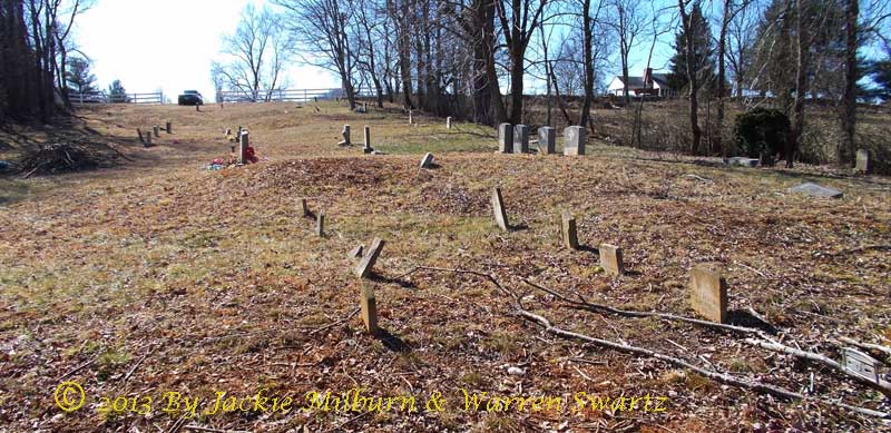 OddFellow Cemetery from the back looking toward the road